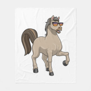 Couverture Polaire Cheval avec lunettes de soleil
