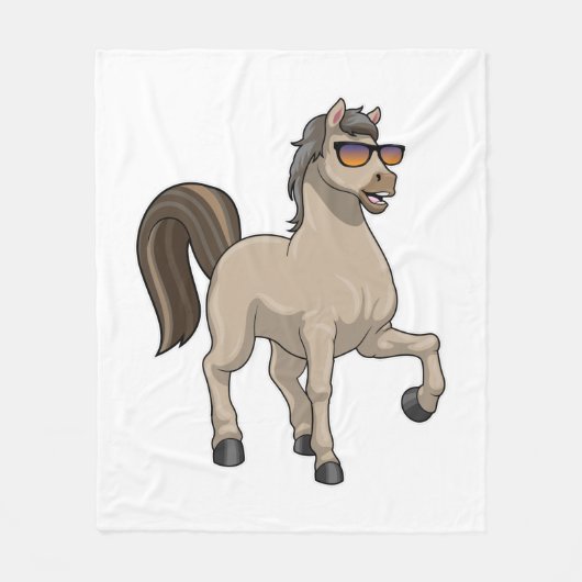 Couverture Polaire Cheval avec lunettes de soleil (Devant)