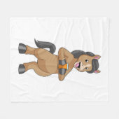 Couverture Polaire Cheval avec Mug de jus d'orange (Devant (Horizontal))