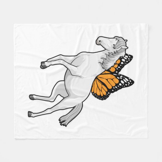 Couverture Polaire Cheval avec papillon (Devant (Horizontal))