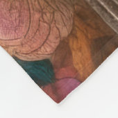 Couverture Polaire Cheval blanc courbé et fleurs (Coin)