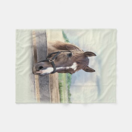 Couverture Polaire Cheval Brown avec le licou (Devant (Horizontal))