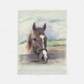 Couverture Polaire Cheval Brown avec le licou (Devant)