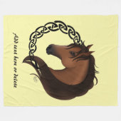 Couverture Polaire Cheval Brown celtique Jaune (Devant (Horizontal))