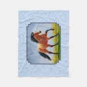 Couverture Polaire Cheval Buckskin courant bleu clair (Devant)
