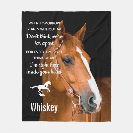 Couverture Polaire Cheval Cadeau commémoratif - Souvenir (Devant)