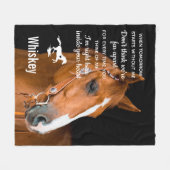 Couverture Polaire Cheval Cadeau commémoratif - Souvenir (Devant (Horizontal))