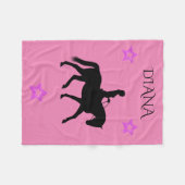 Couverture Polaire Cheval & cavalier rose polaire personnalisée couve (Devant (Horizontal))