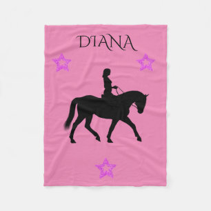 Couverture Polaire Cheval & cavalier rose polaire personnalisée couve