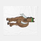 Couverture Polaire Cheval comme coureur avec serviette (Devant (Horizontal))