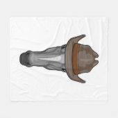 Couverture Polaire Cheval comme Cowboy avec Casquette (Devant (Horizontal))