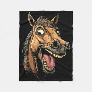 Couverture Polaire Cheval cool Montrant Langue Chevaux Équitation À C