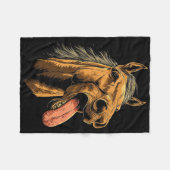Couverture Polaire Cheval cool Montrant Langue Chevaux Équitation À C (Devant (Horizontal))
