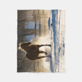 Couverture Polaire Cheval courant dans la neige (Devant)