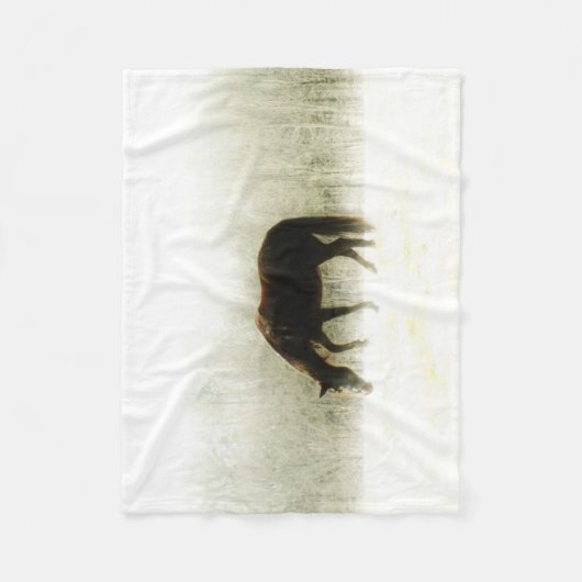 Couverture Polaire cheval dans la brume (Devant)