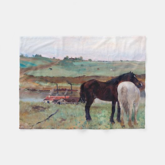 Couverture Polaire Cheval dans une prairie, Edgar Degas (Devant (Horizontal))