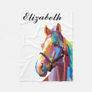 Couverture Polaire Cheval d'art pop coloré personnalisé