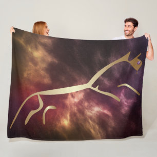 Couverture Polaire Cheval de Chalk Uffington Geoglyphes Gold Horse