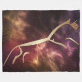 Couverture Polaire Cheval de Chalk Uffington Geoglyphes Gold Horse (Devant (Horizontal))