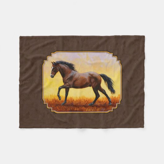 Couverture Polaire Cheval de course de Dark Bay Brown (Devant (Horizontal))