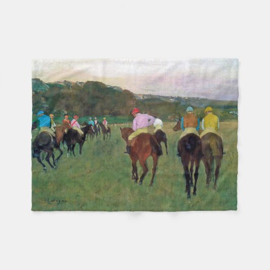 Couverture Polaire Cheval de course de Longchamp, Edgar Degas (Devant (Horizontal))