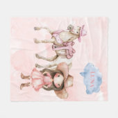 Couverture Polaire Cheval de fille rose 00e anniversaire de fête cade (Devant (Horizontal))