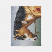 Couverture Polaire Cheval de guerre amérindien Buckskin Pinto (Devant)