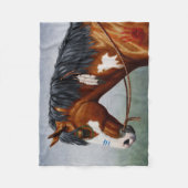 Couverture Polaire Cheval de guerre Pinto de la baie amérindienne (Devant)