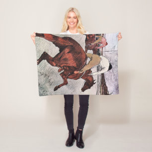 Couverture Polaire Cheval de Jockey et de Course, Lautrec