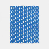 Couverture Polaire Cheval de mer et poisson d'eau - blanc sur bleu co (Devant)