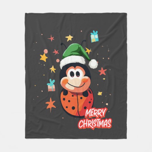 Couverture Polaire Cheval de Noël Ladybug (Devant)