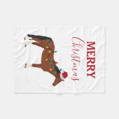 Couverture Polaire Cheval de Noël Santa Chapeau Noël Lumières (Devant (Horizontal))