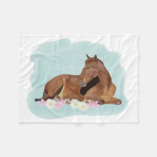 Couverture Polaire Cheval de sommeil