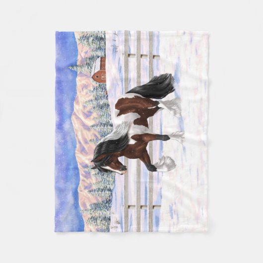 Couverture Polaire Cheval de Tinker Tinker Gypsy Vanner Brown Pinto (Devant)