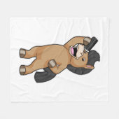 Couverture Polaire Cheval en coiffeur avec peigne (Devant (Horizontal))