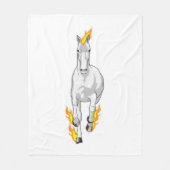 Couverture Polaire Cheval en flamme (Devant)