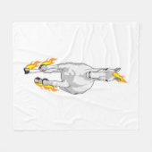 Couverture Polaire Cheval en flamme (Devant (Horizontal))