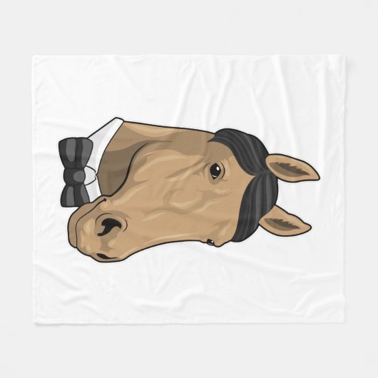 Couverture Polaire Cheval en Gentleman avec cravate de Bow (Devant (Horizontal))