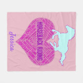 Couverture Polaire Cheval équitation Coeur avec Pony sauvage (Devant (Horizontal))