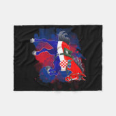 Couverture Polaire Cheval équitation Croatie Drapeau (Devant (Horizontal))