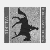 Couverture Polaire Cheval équitation Élégant Silver Horse Show (Devant (Horizontal))