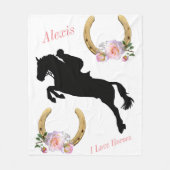 Couverture Polaire Cheval et cavalier Chasseur Jumper "I Love Horses" (Devant)