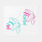 Couverture Polaire Cheval Girl en rose et turquoise (Devant (Horizontal))