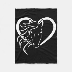 Couverture Polaire Cheval Lover Heart Horseback équitation Western Co