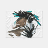 Couverture Polaire Cheval majestueux de Pinto de turquoise par Bihrle (Devant (Horizontal))