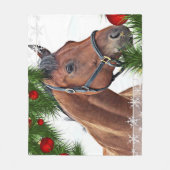Couverture Polaire Cheval Noël équestre équine Cute Pony (Devant)