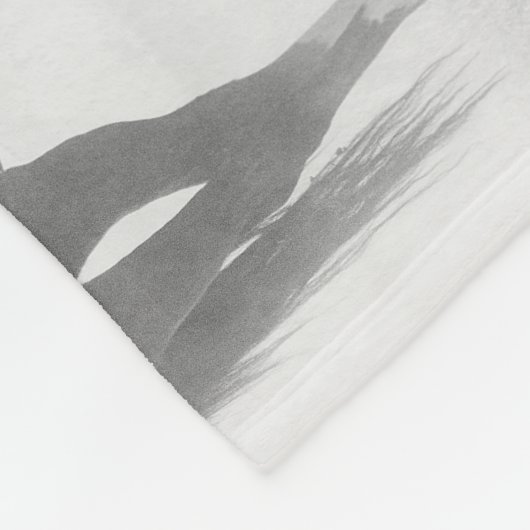 Couverture Polaire Cheval noir et blanc (Coin)