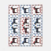 Couverture Polaire Cheval noir folklorique de Dala, Norvégien, (Devant)