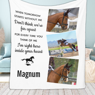 Couverture Polaire Cheval Personnalisé 3 Photos Pet Memorial