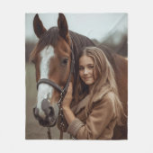 Couverture Polaire Cheval Personnalisé Fleece Blanket Idées cadeaux f (Devant)